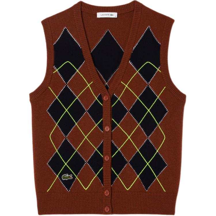 LACOSTE Sweaters Women's Red V Neck Moderate Cardigan