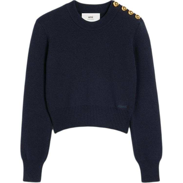 AMIPARIS Button Embellished Crewneck Knitted Jumper
