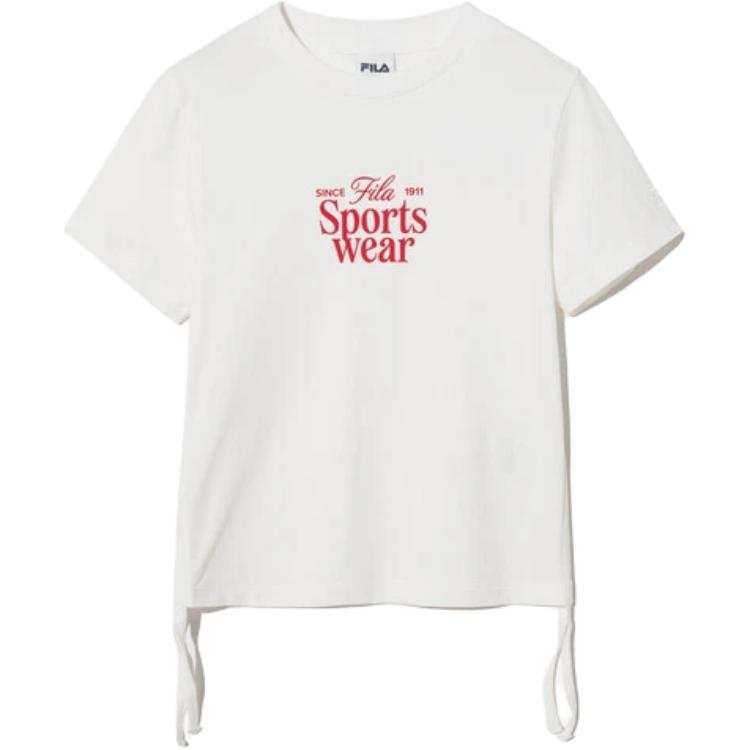 FILA T Shirts Women's Ecru Crew Neck