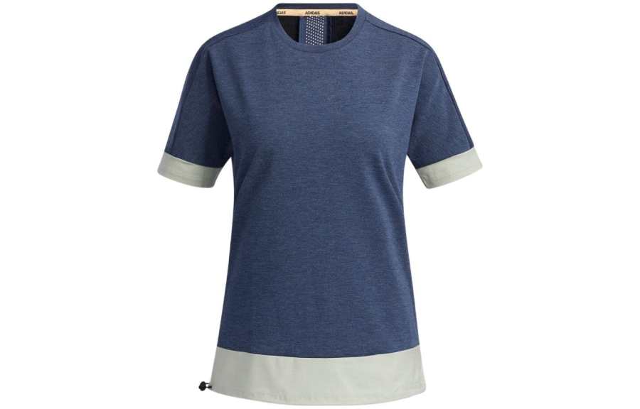 Adidas Adidas T Shirts Women's Blue Crew Neck Moderate Straight Fit