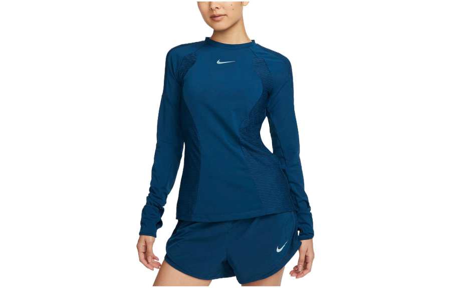 Nike Nike T Shirts Women's Blue Crew Neck Moderate Straight Fit