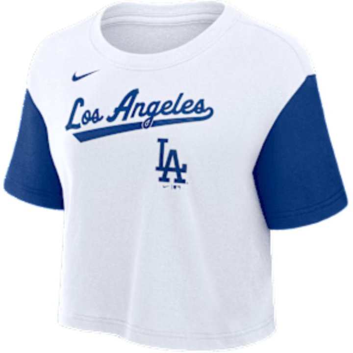 Nike Nike Los Angeles Dodgers Script Women's Nike Dri-FIT Mlb Cropped T-Shirt