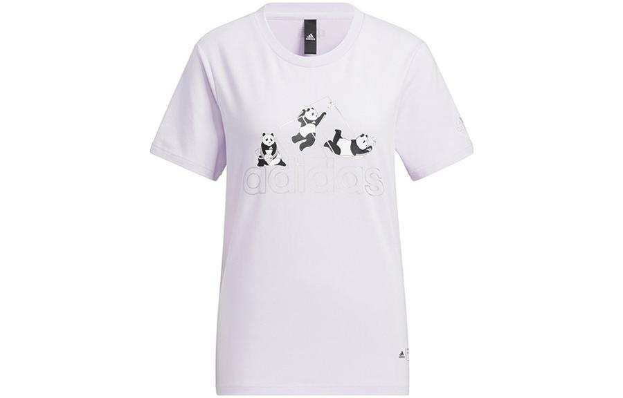 Adidas Adidas T Shirts Women's Purple Crew Neck Moderate Straight Fit