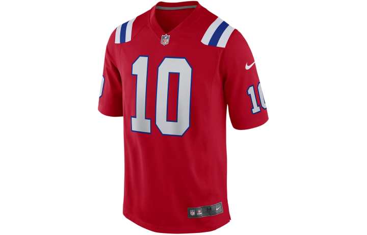 Nike Nike Game Football Jersey Soccer Jersey New England Patriots, Mac Jones Men's Red