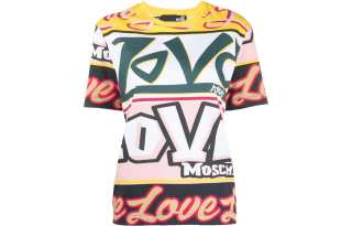 LOVE MOSCHINO T Shirts Women's Multicolor Crew Neck Moderate Straight Fit
