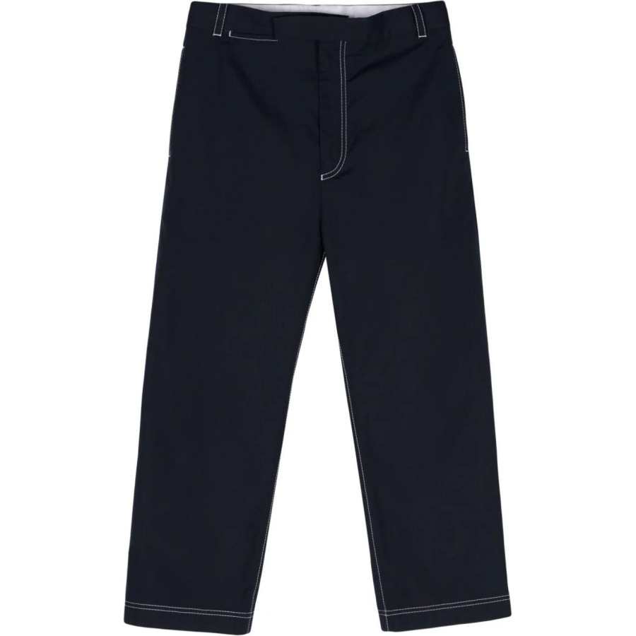 THOM BROWNE Mid Rise Straight Leg Tailored Trousers