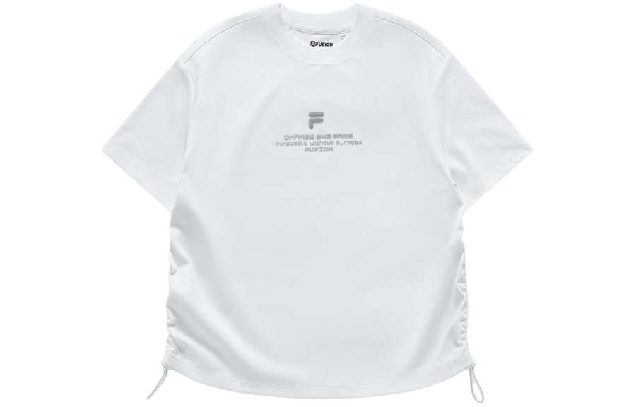 FILA FUSION Drop Shoulder Sleeve T Shirt Women's Standard White