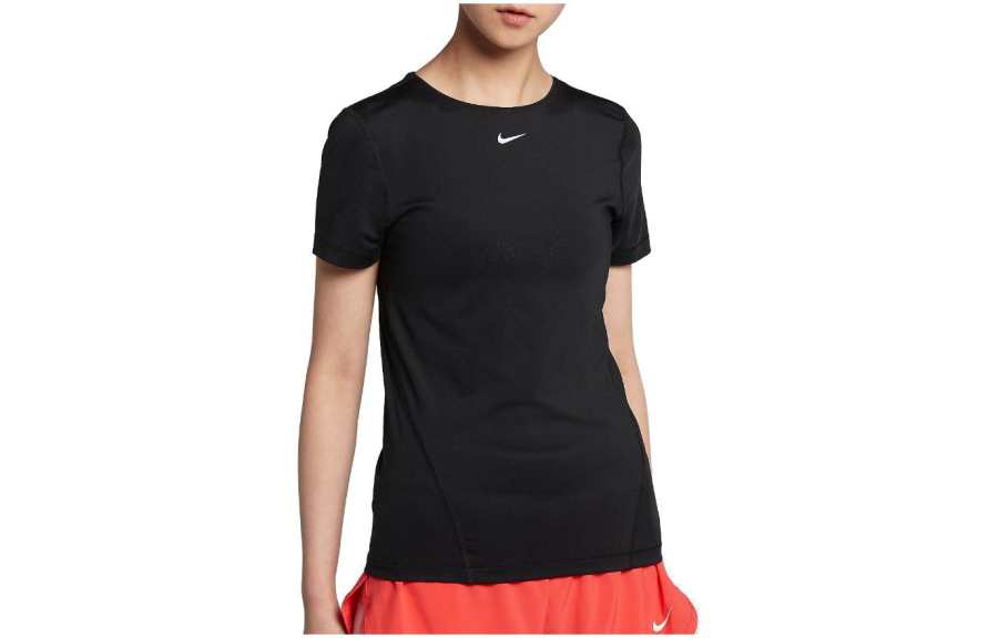 Nike Nike T Shirts Women's Black Crew Neck Moderate Straight Fit