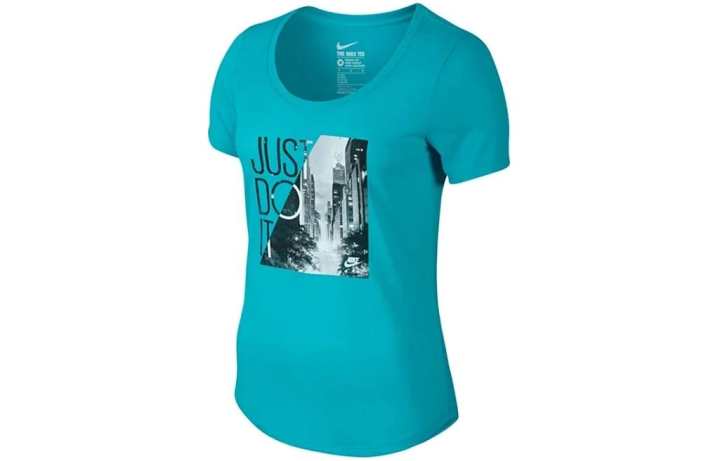 Nike Nike T Shirts Women's Blue Crew Neck Moderate Straight Fit