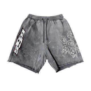 Juice Wrld SS24 Casual Shorts Unisex Light Gray