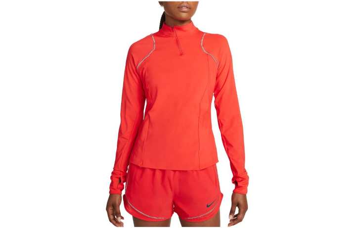 Nike Nike T Shirts Women's Orange Stand Collar Moderate Straight Fit