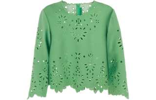 ERMANNO SCERVINO Openwork Crewneck Cropped Blouse