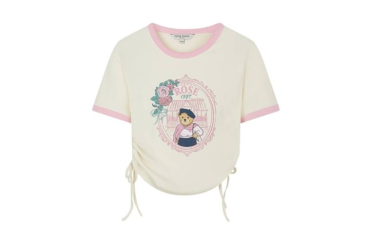 Teenie Weenie T Shirts Women's Crew Neck Moderate Straight Fit