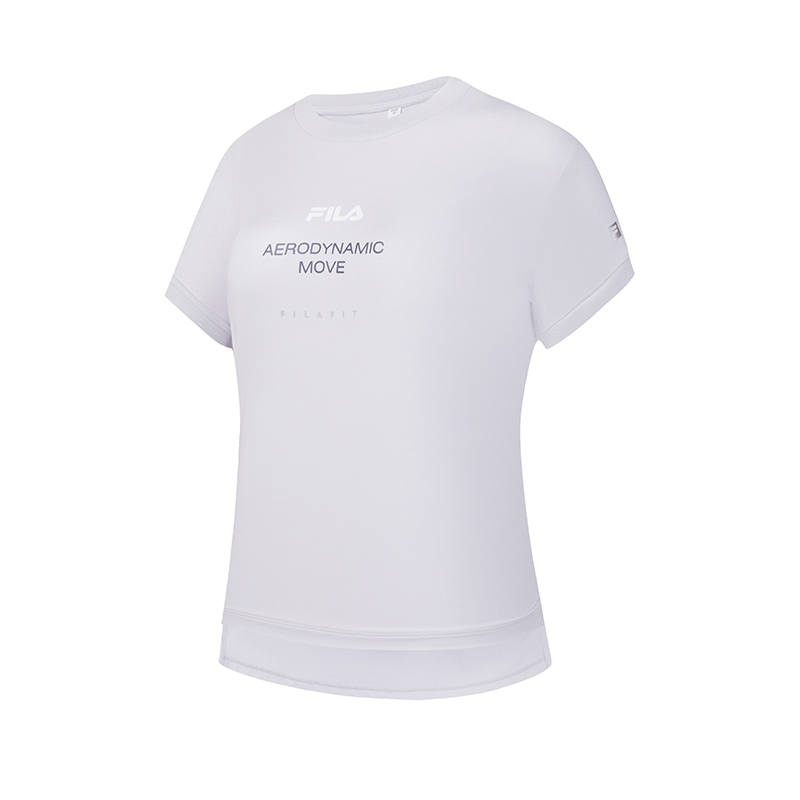 FILA T Shirts Women's Taro Gray Crew Neck Nipped In Waist