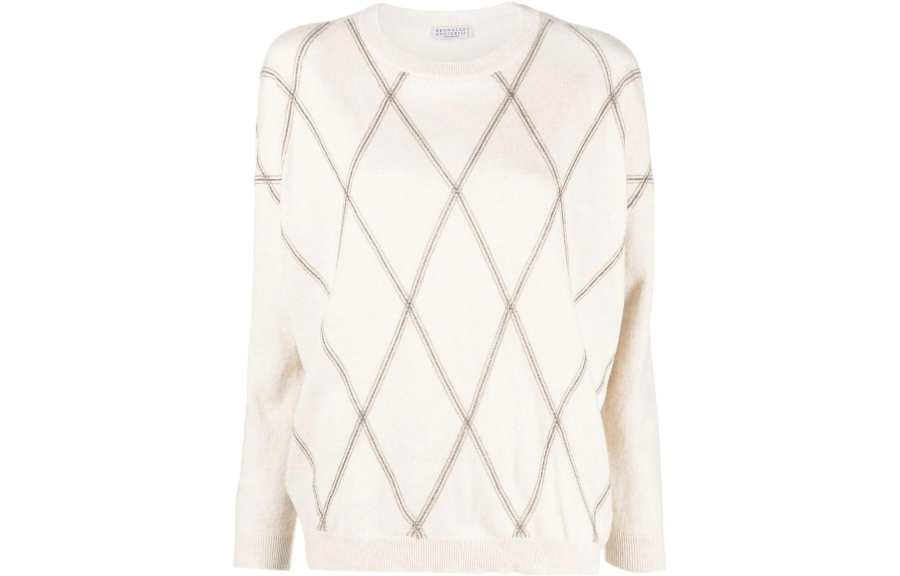 Brunello Cucinelli Brunello Cucinelli Diamond Pattern Knitted Jumper