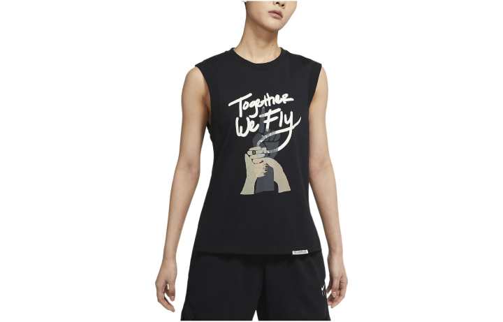 Nike Nike T Shirts Women's Black Crew Neck Moderate Straight Fit