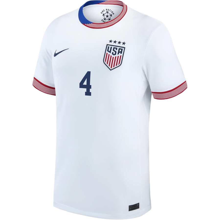 Nike Nike United States National Team Naomi Girma USWNT 2024 Stadium Away Soccer Jersey Men's White