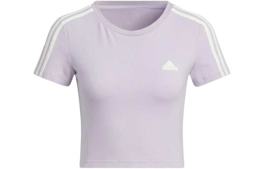 Adidas Adidas Set in Sleeve T Shirt Women's Silver Purple