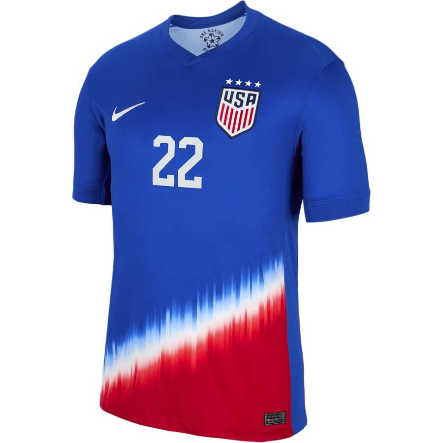 Nike Nike United States National Team Trinity Rodman USWNT 2024 Stadium Away Soccer Jersey Men's Sapphire Blue