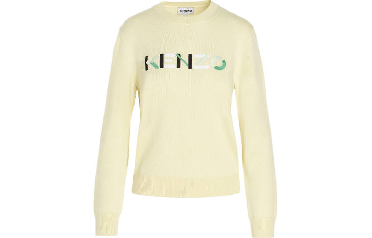 KENZO Letter Logo Sweaters Women's Yellow Crew Neck Moderate Other