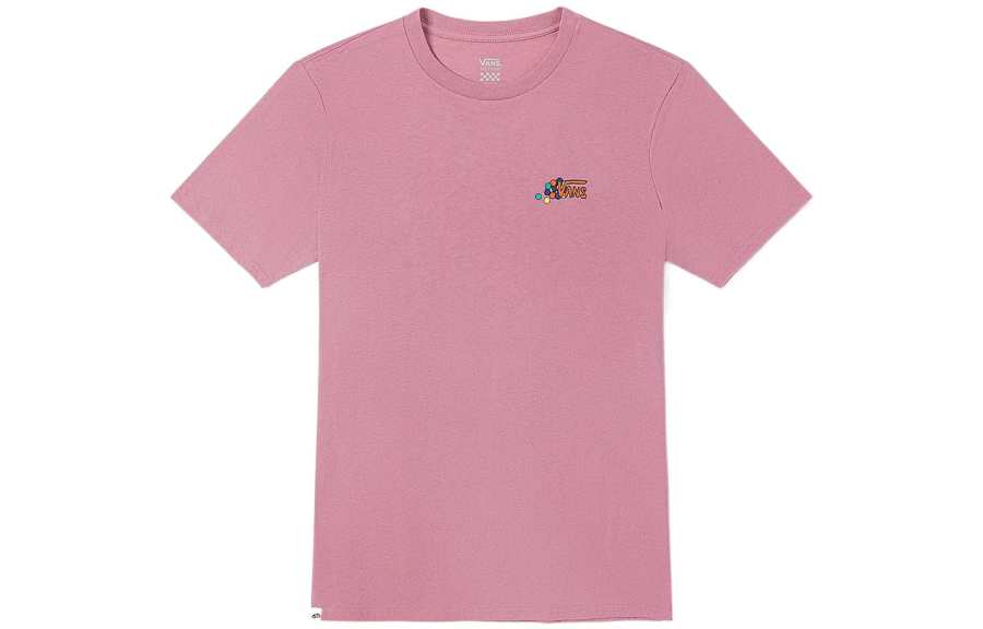 Vans T Shirts Women's Pink Crew Neck Moderate Straight Fit