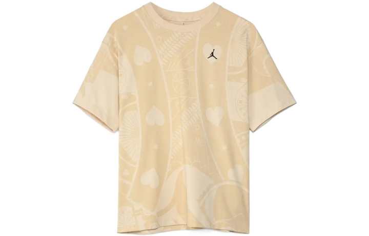 Jordan Jordan T Shirts Women's Beige Yellow Crew Neck Moderate Straight Fit