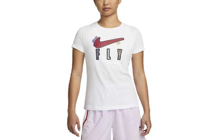 Nike Nike T Shirts Women's White Crew Neck Moderate Straight Fit