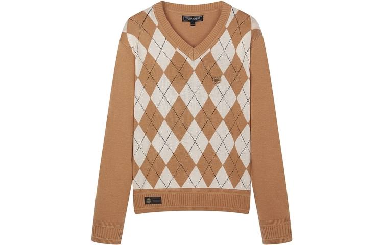 Teenie Weenie Sweaters Women's Khaki V Neck Moderate A Line