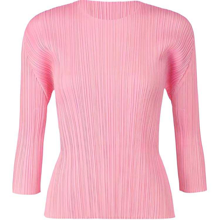ISSEY MIYAKE Drop Shoulder Sleeve T Shirt Women's Pink