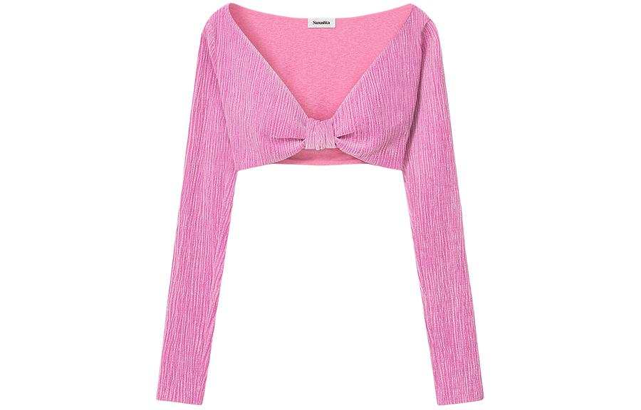 NANUSHKA Twist detail Cotton Crop Top