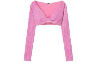 NANUSHKA Twist detail Cotton Crop Top