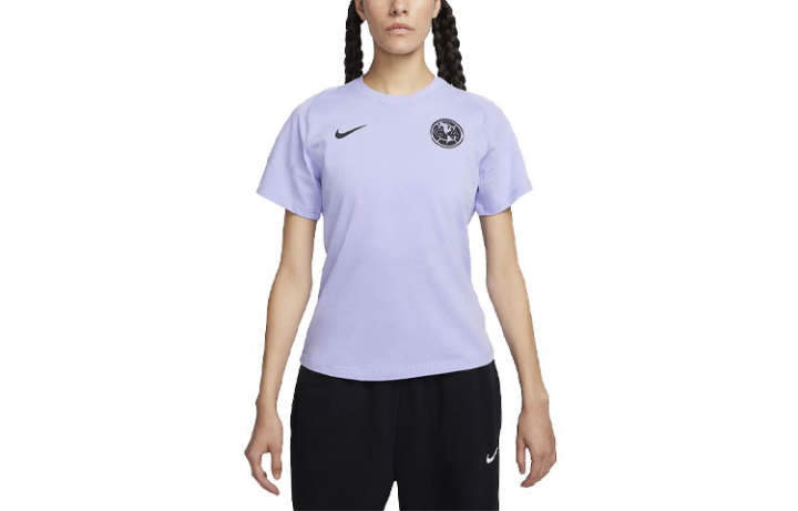 Nike Nike T Shirts Women's Purple Crew Neck Moderate Straight Fit