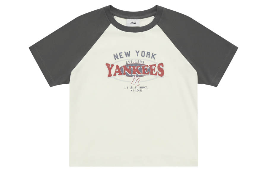 MLB Preppy Style Collection New York Yankees SS25 T Shirt Women's Cream