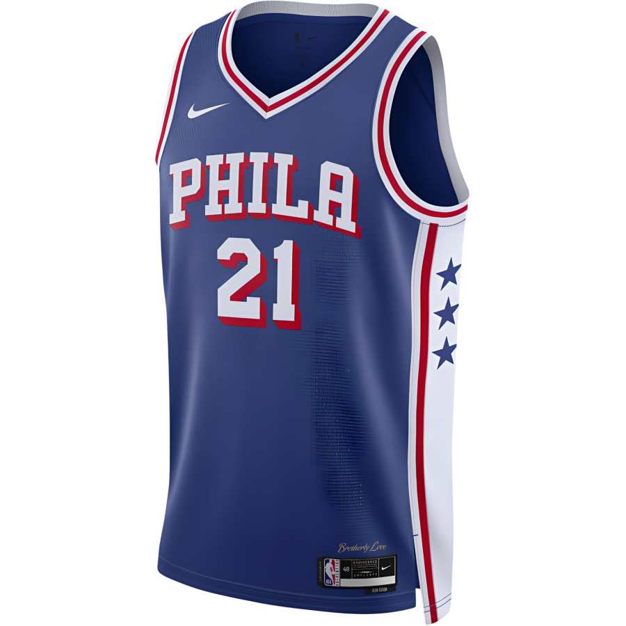 Nike Nike Basketball Jersey 23/24 Season, Philadelphia 76ers, Joel Embiid Size 21 Men's Dark Blue