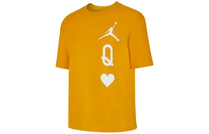 Jordan Jordan T Shirts Women's Yellow Crew Neck Moderate Straight Fit
