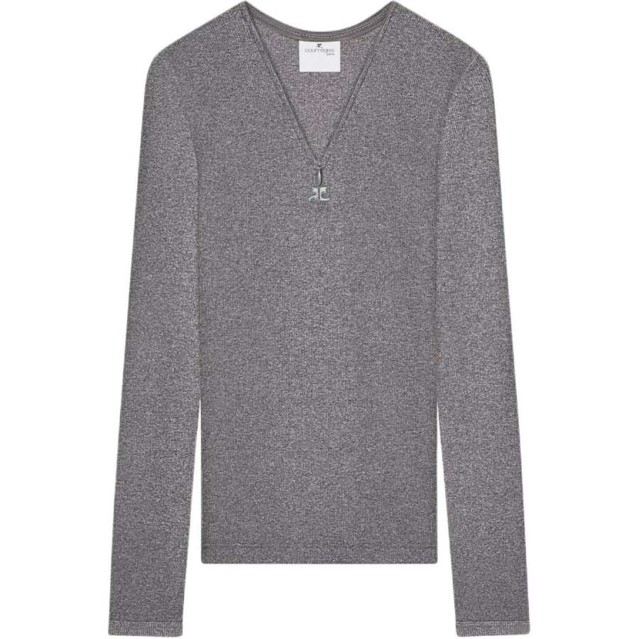 Courreges 90's zip-neck T-shirt