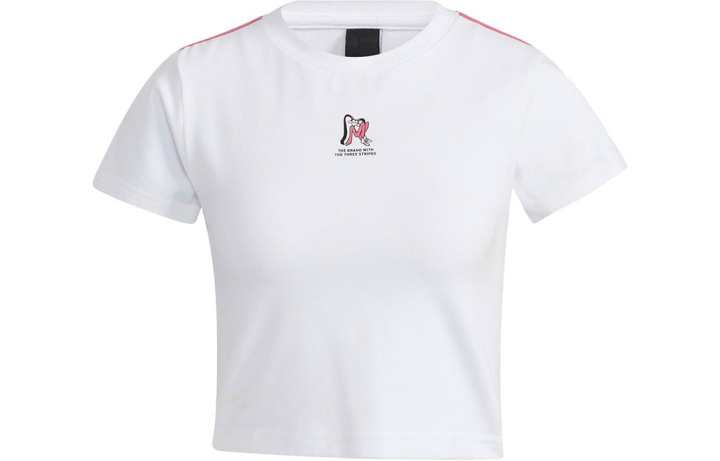 Adidas Adidas Crop Tops Women's White Crew Neck Moderate