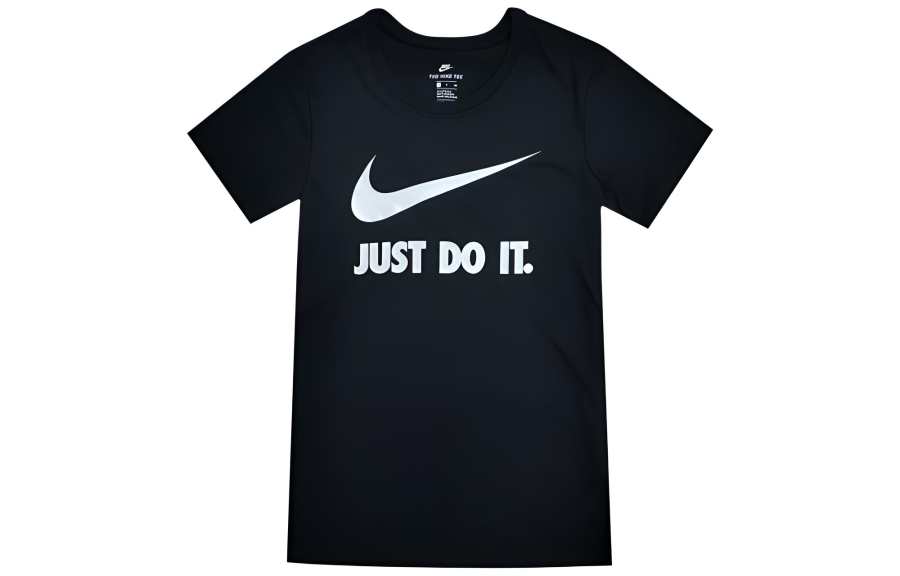 Nike Nike T Shirts Women's Black Crew Neck Moderate Straight Fit