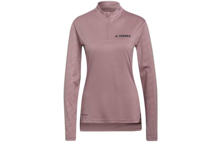 Adidas Adidas T Shirts Women's Pink Half Turtleneck Moderate Straight Fit