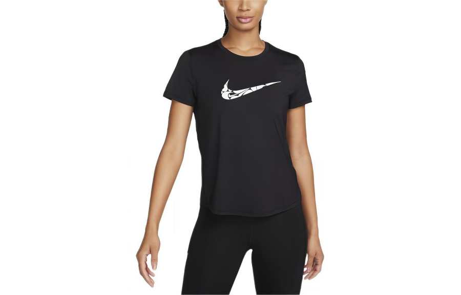 Nike Nike T Shirts Women's Black Crew Neck Moderate Straight Fit