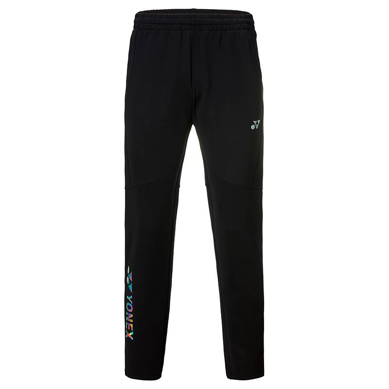 YONEX Flash Logo Fleece Lined Thermal Mid Rise Solid Color Sports Pants Men's Black