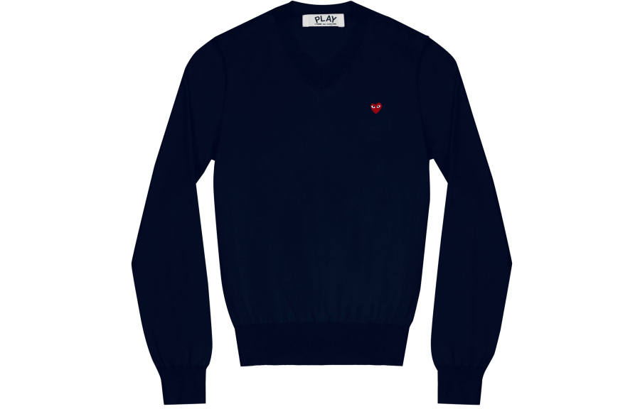 CDG Play Sweaters Women's Blue V Neck Moderate Other