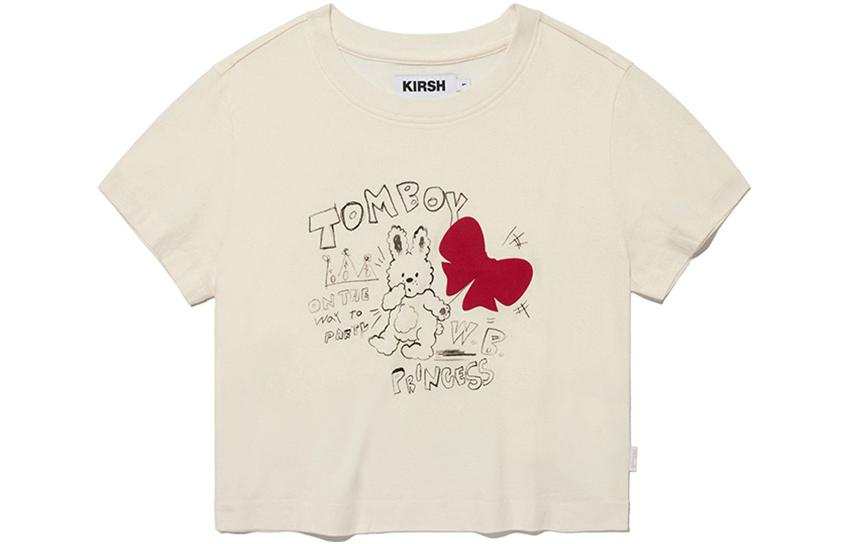 Kirsh Crop Tops Women's Crew Neck Thin