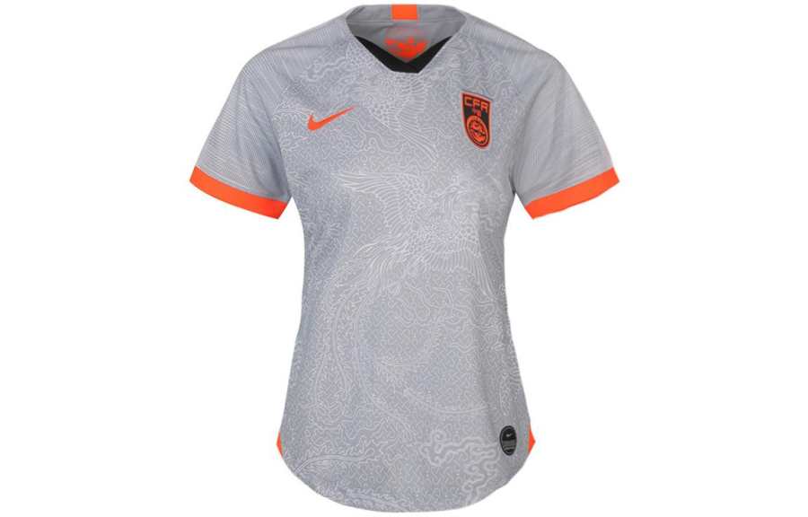 Nike Nike T Shirts Women's Gray V Neck Moderate Straight Fit