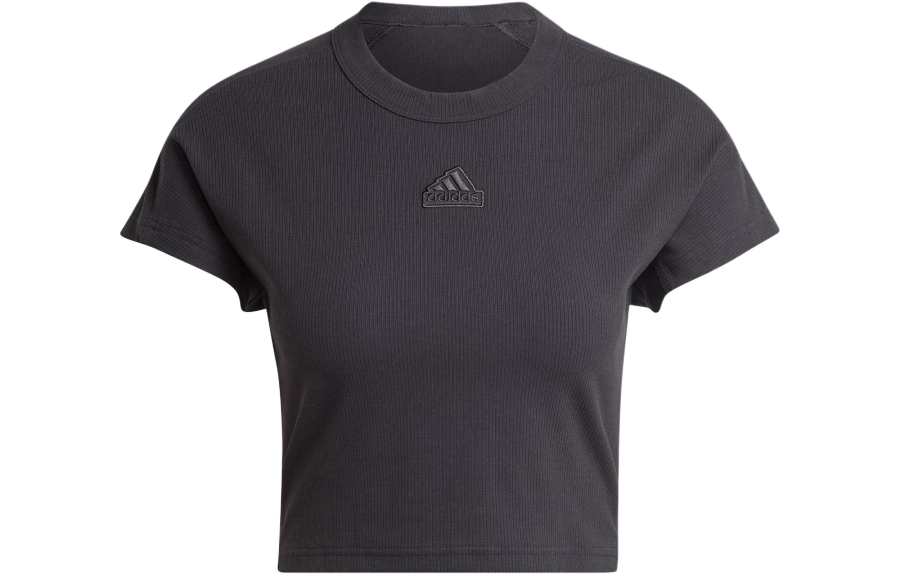 Adidas Adidas T Shirts Women's Black Crew Neck Moderate Nipped In Waist