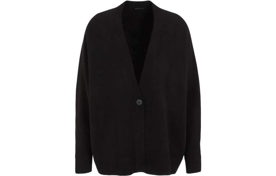 Armani Exchange V-neck intarsia-knit logo cardigan