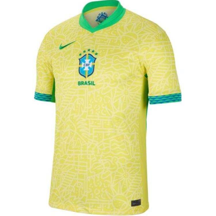 Nike Nike Brazil National Team Brazil Stadium Home Soccer Jersey Fan Edition Men's Lemon