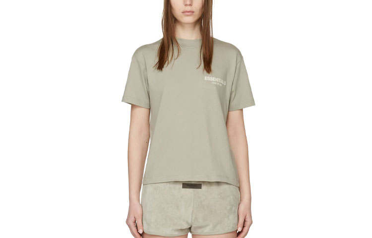 Fear Of God Essentials SS22 T Shirt Women's Gray Green