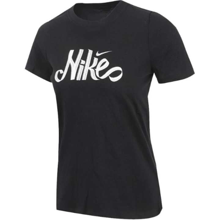 Nike Nike T Shirts Women's Black Crew Neck Moderate Straight Fit