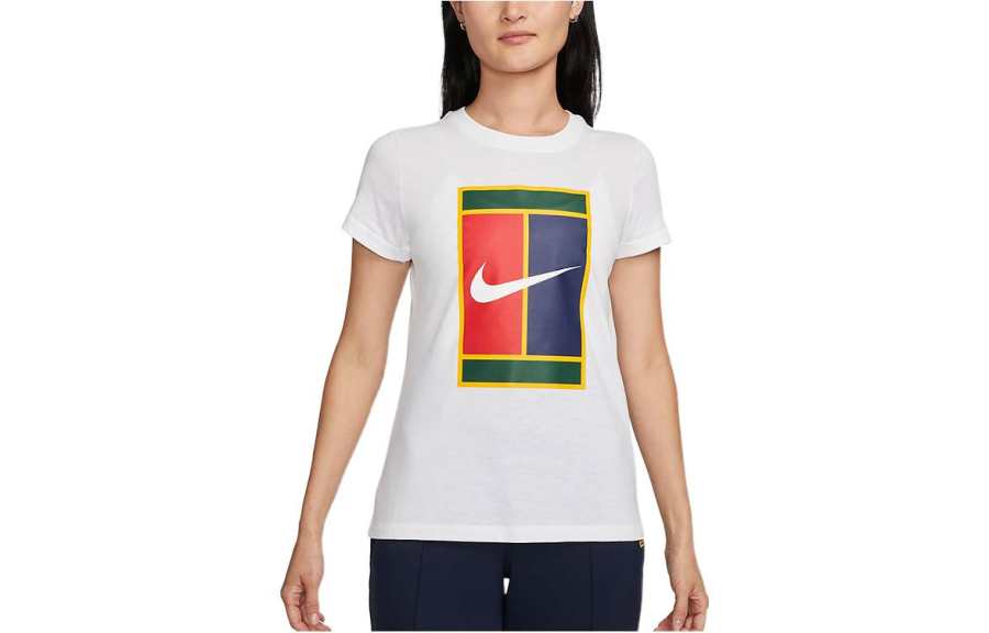 Nike Nike T Shirts Women's White Crew Neck Moderate Straight Fit